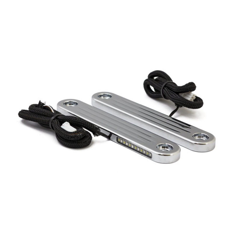 CUSTOM DYNAMICS BILLET DYNAMIC LED STRIPS TURN SIGNALS CHROME, PROBEAM 536617