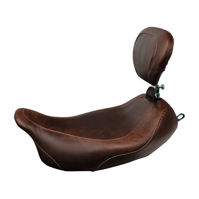 MUSTANG, WIDE TRIPPER SOLO SEAT. WITH RIDER BACKREST DISTRESSED BROWN. 537006