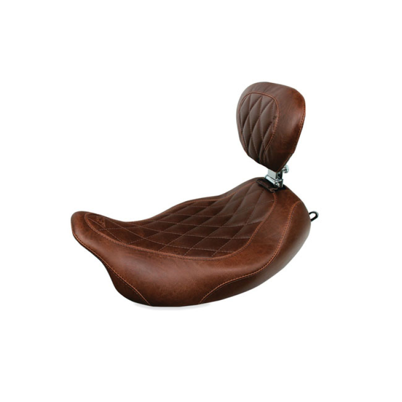MUSTANG, WIDE TRIPPER SOLO SEAT. WITH RIDER BACKREST DISTRESSED BROWN. 537014