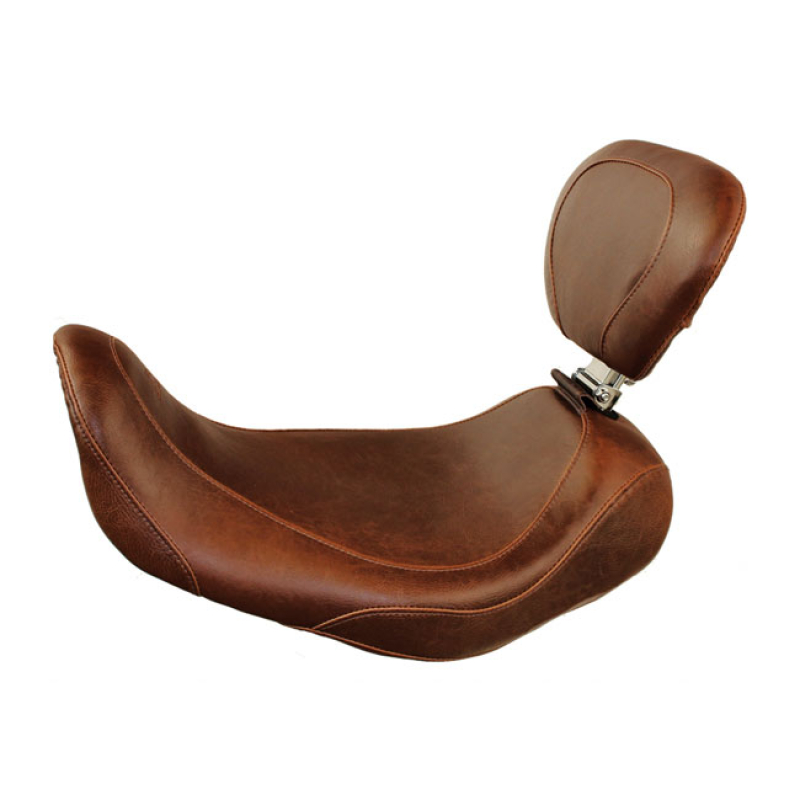 MUSTANG, WIDE TRIPPER SOLO SEAT. WITH RIDER BACKREST DISTRESSED BROWN. 537019