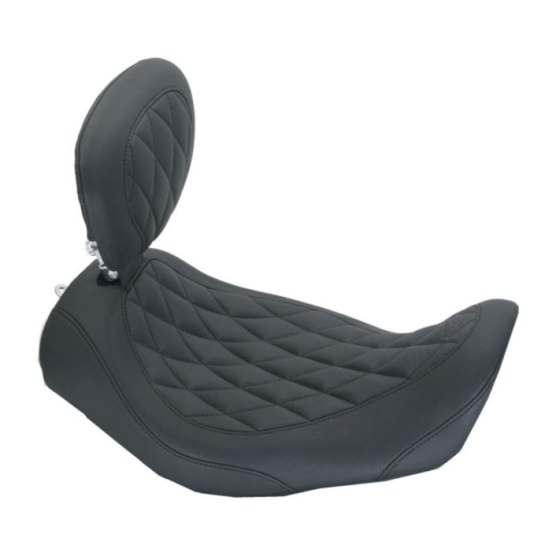 MUSTANG, WIDE TRIPPER SOLO SEAT. WITH RIDER BACKREST BLACK. 13&quot; WIDE. 537034