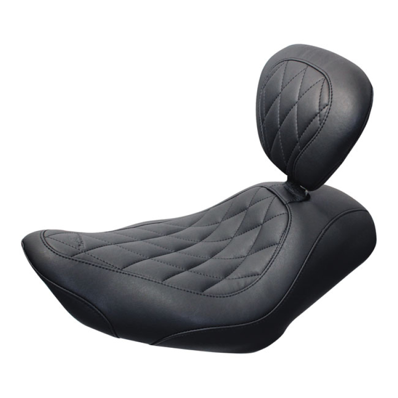 MUSTANG, WIDE TRIPPER SOLO SEAT. WITH RIDER BACKREST BLACK. 12&quot; WIDE. 537050