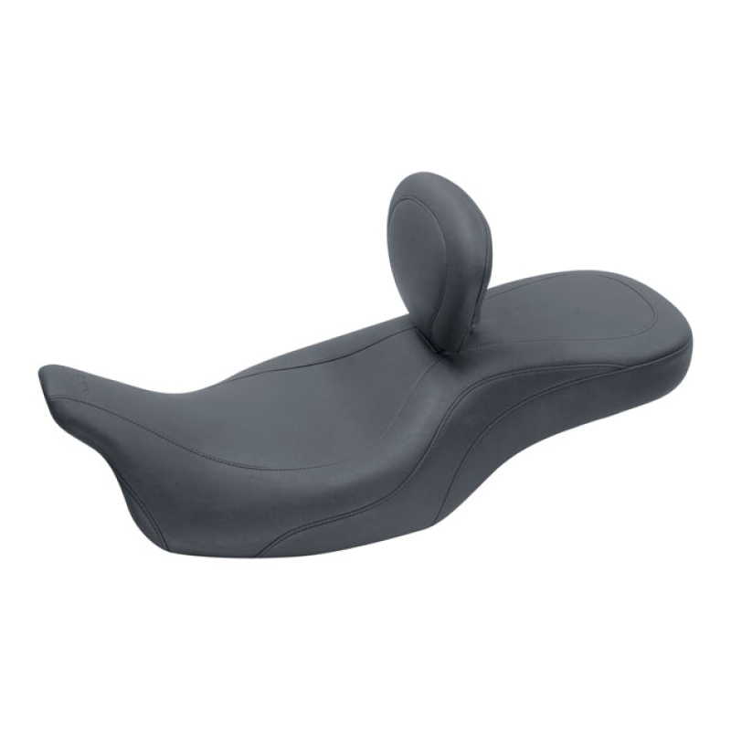 MUSTANG, WIDE TRIPPER 2-UP ONE-PIECE SEAT, WITH BACKREST BLACK. FRONT 537057