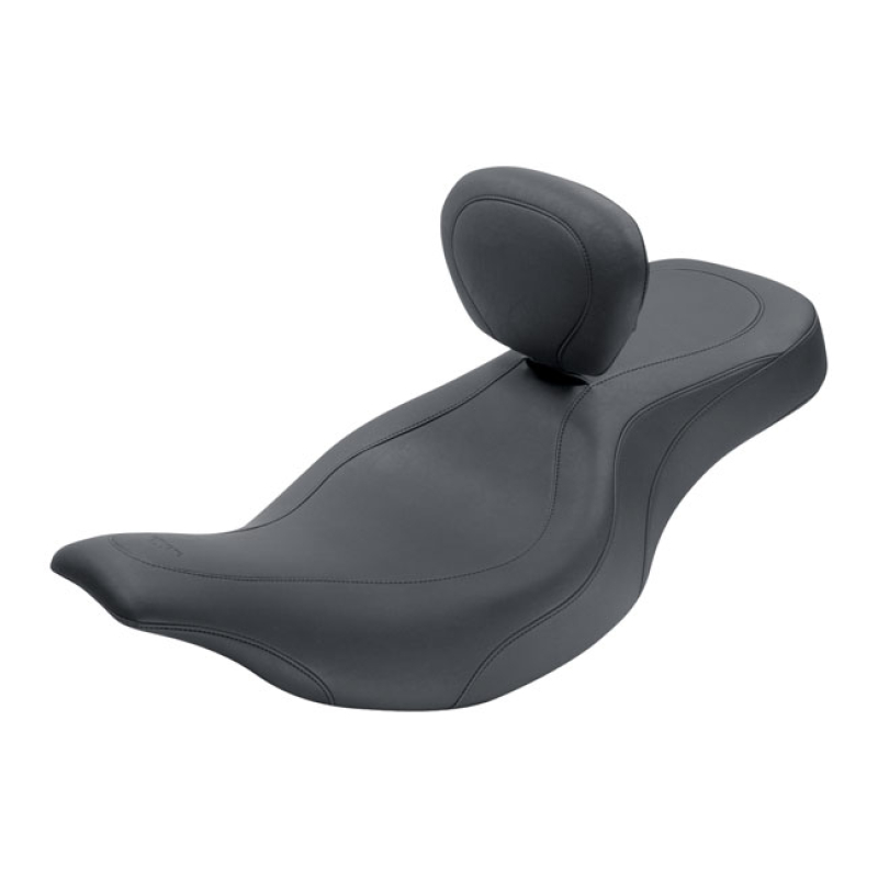 MUSTANG, WIDE TRIPPER 2-UP ONE-PIECE SEAT, WITH BACKREST BLACK. FRONT 537101
