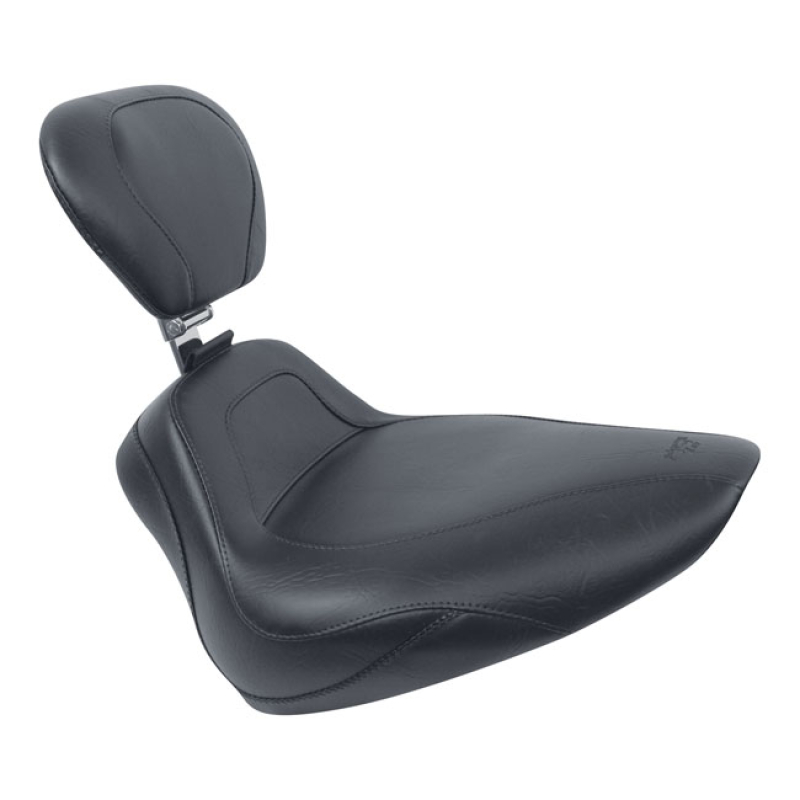 MUSTANG, SPORT TOURING SOLO SEAT, WITH RIDER BACKREST PLAIN BLACK. 15&quot; 537159