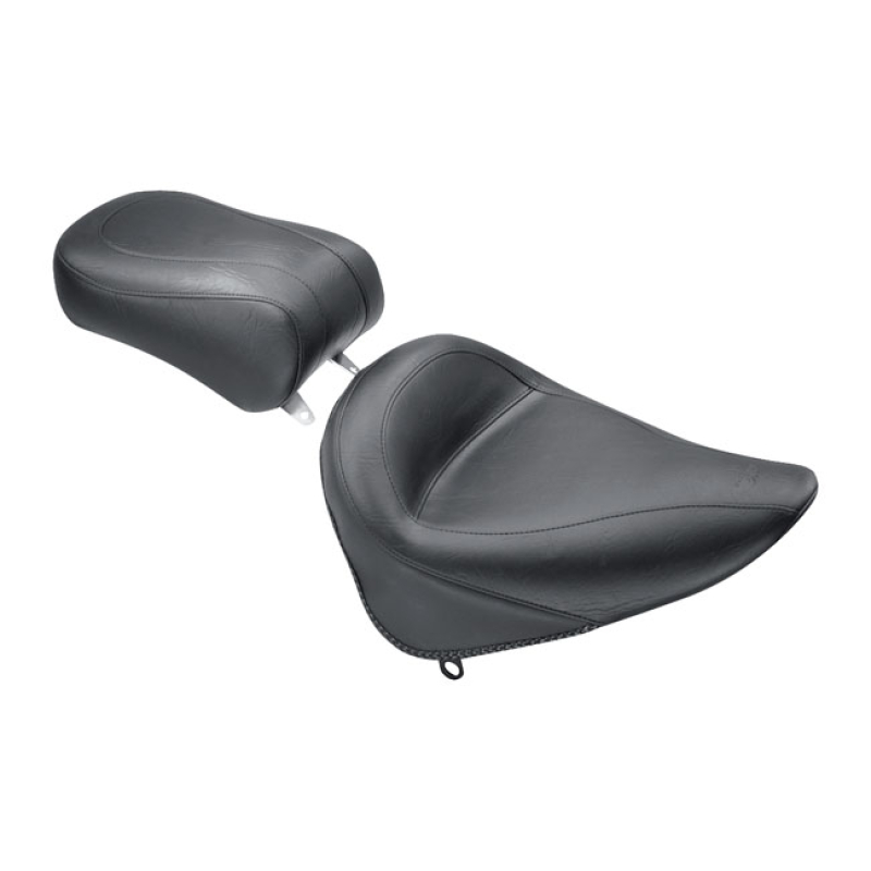 MUSTANG, STANDARD TOURING SOLO SEAT PLAIN BLACK. 14&quot; WIDE.   NOTE 1: M 537246