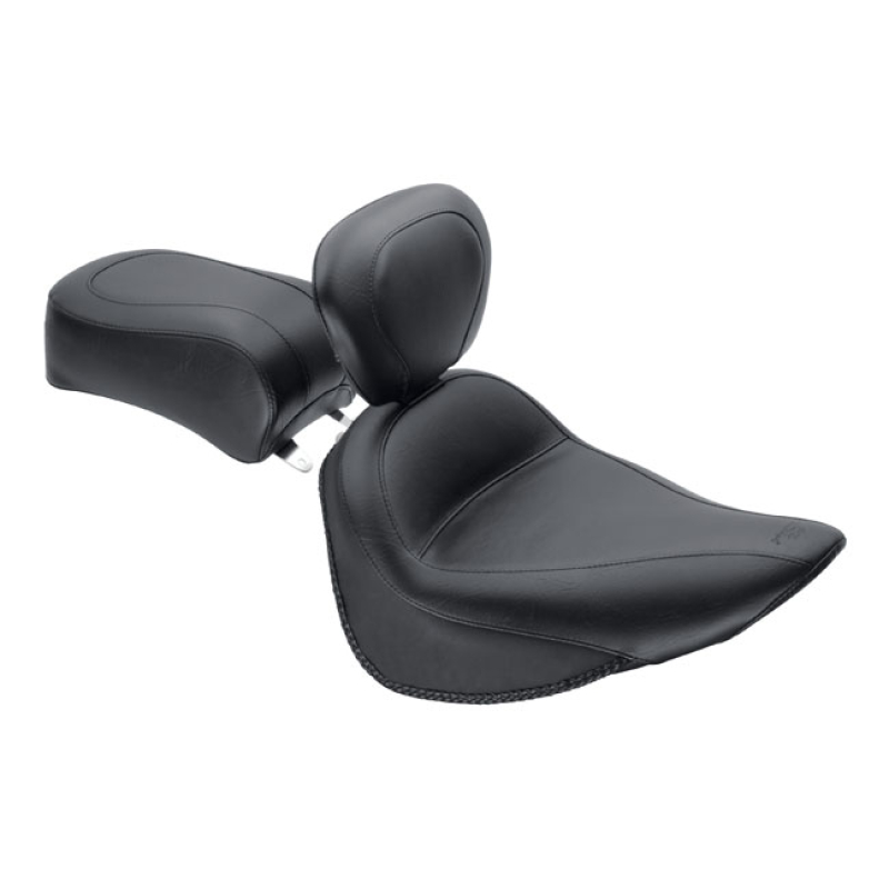 MUSTANG, STANDARD TOURING SOLO SEAT. WITH RIDER BACKREST PLAIN BLACK. 537248
