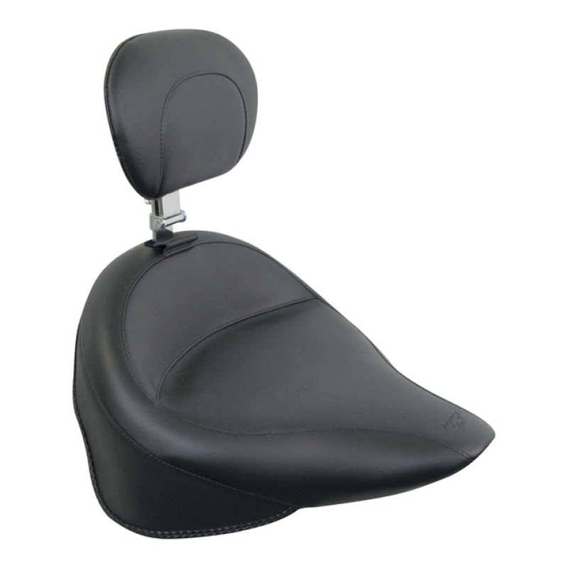 MUSTANG, WIDE TOURING SOLO SEAT. WITH RIDER BACKREST PLAIN BLACK. 17.5 537256