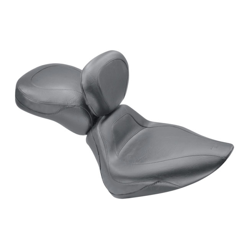 MUSTANG, SPORT TOURING SOLO SEAT, WITH RIDER BACKREST PLAIN BLACK. 15&quot; 537262