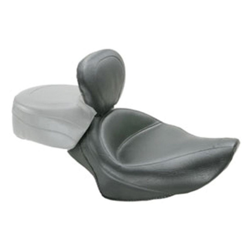 MUSTANG, WIDE TOURING SOLO SEAT. WITH RIDER BACKREST BLACK. 14.5&quot; WIDE 537285