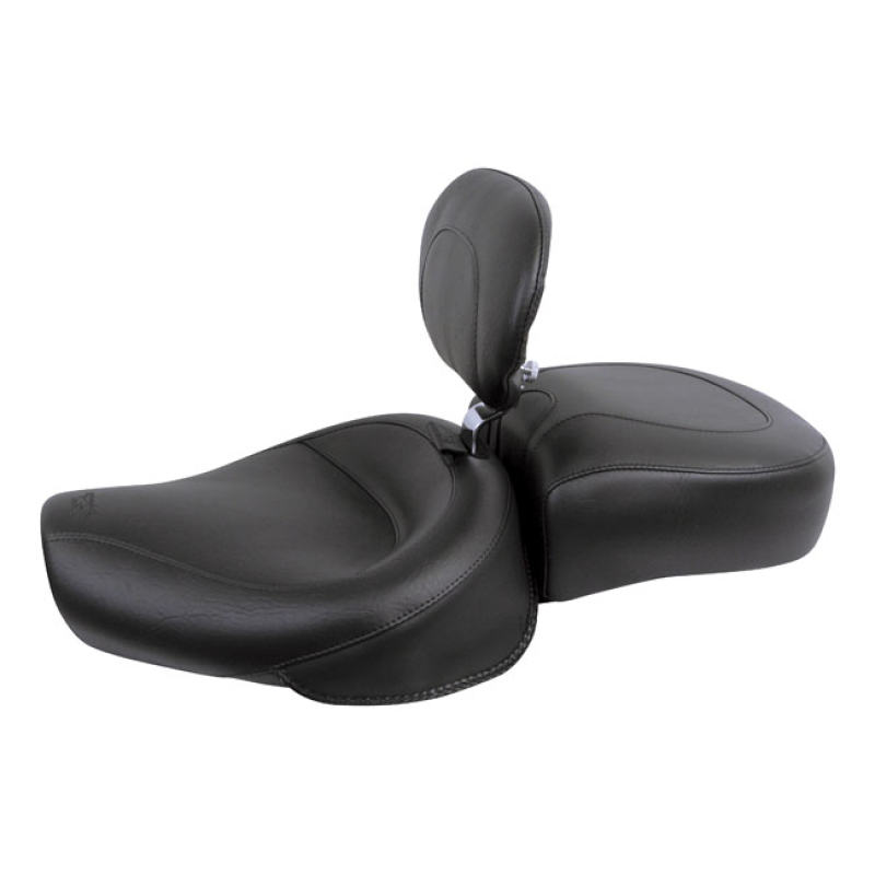 MUSTANG, WIDE TOURING SOLO SEAT. WITH RIDER BACKREST BLACK. 15&quot; WIDE. 537302