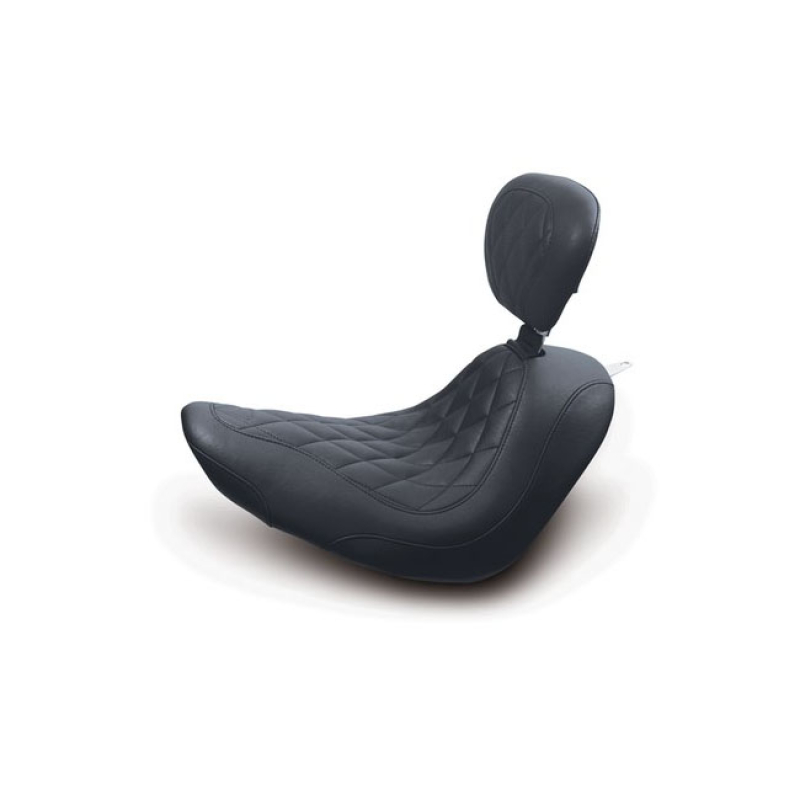 MUSTANG, WIDE TRIPPER SOLO SEAT. WITH RIDER BACKREST BLACK. 13&quot; WIDE. 537505