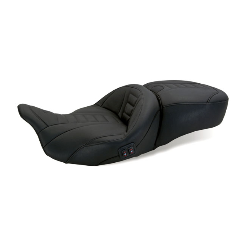 MUSTANG, DELUXE SUPER TOURING SEAT. HEATED BLACK. FRONT 19&quot; WIDTH, REA 537610
