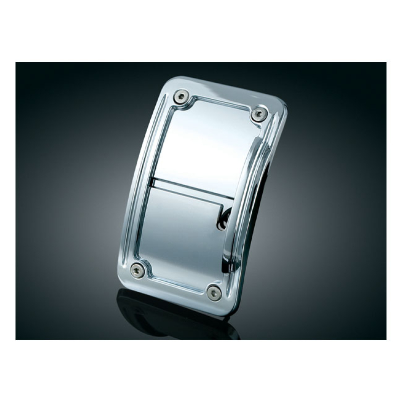 KURYAKYN, CURVED LICENSE PLATE HOLDER, VERTICAL SIDE MOUNT, CHROME. FI 541758