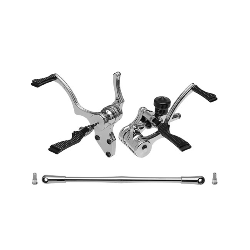 REBUFFINI, MINI FORWARD CONTROLS. 1&quot; EXTENDED. CHROME 546795