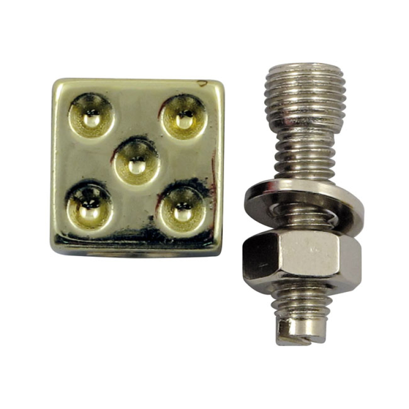 TRIK TOPZ LICENSE PLATE MOUNTS DICE GOLD 555972