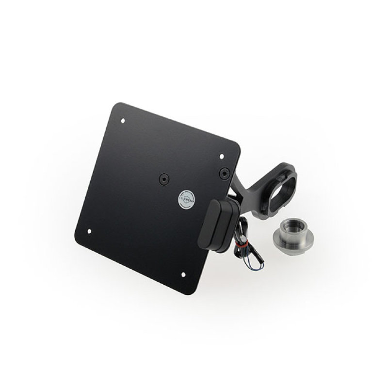 CULT-WERK, SIDE MOUNT LICENSE PLATE BRACKET, BLACK. ITALY GLOSS BLACK 558643