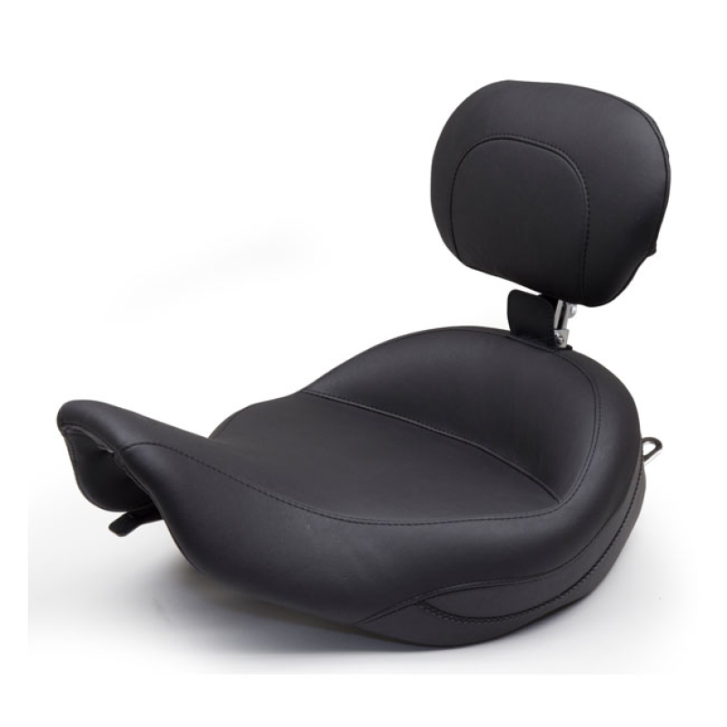 MUSTANG, SUPER TOURING SOLO SEAT, WITH RIDER BACKREST BLACK. 16&quot; WIDE. 558727