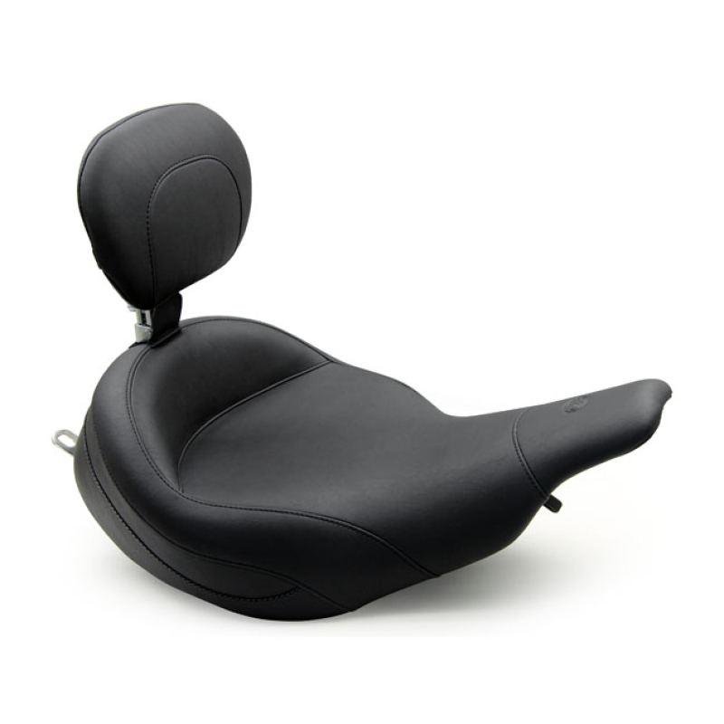 MUSTANG, SUPER TOURING SOLO SEAT. WITH RIDER BACKREST BLACK. 16&quot; WIDE. 558728