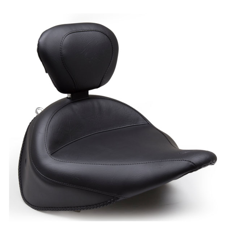 MUSTANG, WIDE TOURING SOLO SEAT. WITH RIDER BACKREST 16.5&quot; WIDE. FITS 558737
