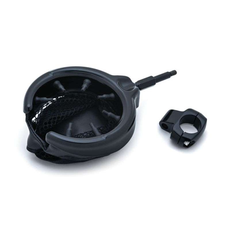 KURYAKYN, UNIVERSAL DRINK HOLDER GLOSS BLACK; WITH BASKET; 1&quot; HANDLEBA 558823