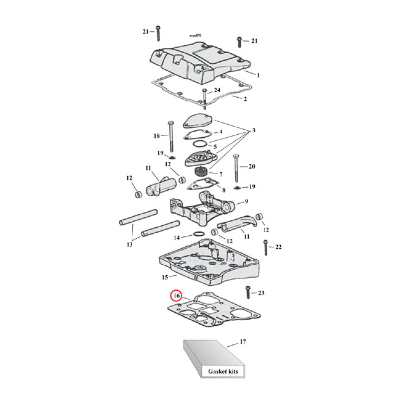 COMETIC, GASKET LOWER ROCKER COVER. RCS .020&quot; RCS (RUBBER COATED STEEL 561129