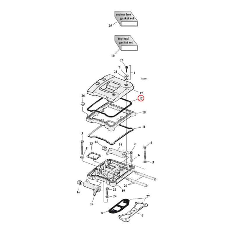 COMETIC, UPPER ROCKER COVER GASKET. RUBBER USED BETWEEN THE ROCKER COV 561230