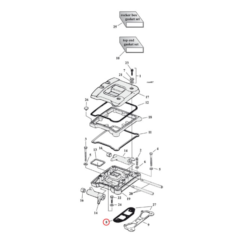 COMETIC, RIGHT ROCKER COVER GASKET. SLS .020&quot; .020&quot; THICK. STANDARD TH 561235