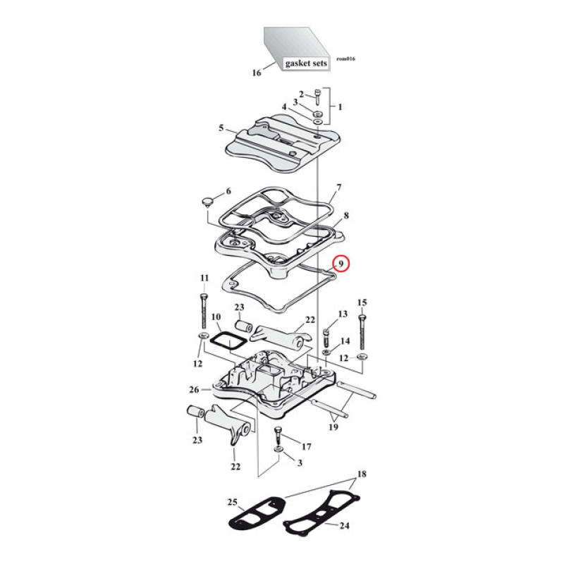 COMETIC, LOWER ROCKER COVER GASKET. RUBBER REPLACEMENT FOR OEM 17353-8 561243