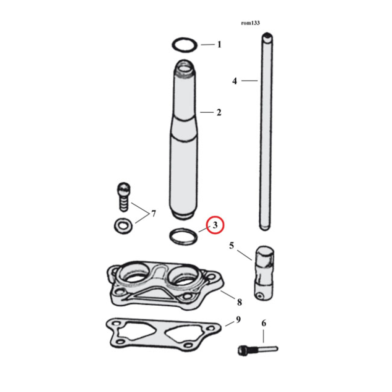 COMETIC O-RING, PUSHROD COVER. LOWER 4 USED. OEM REPLACEMENT REFERENCE 561270