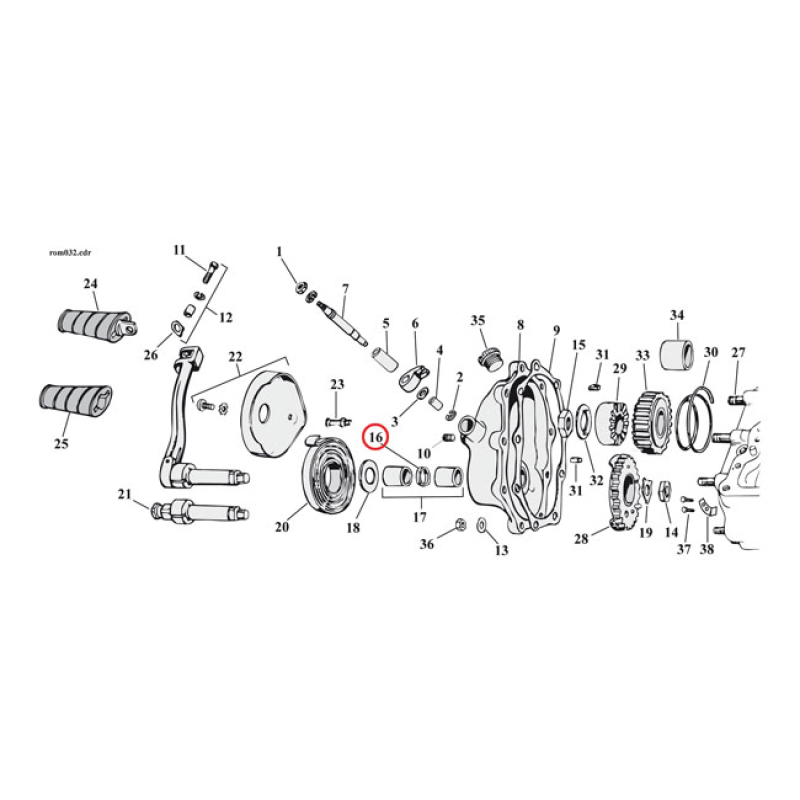 COMETIC FLAT O-RING, KICKSTART SHAFT USED BETWEEN THE BUSHINGS OF THE 561378