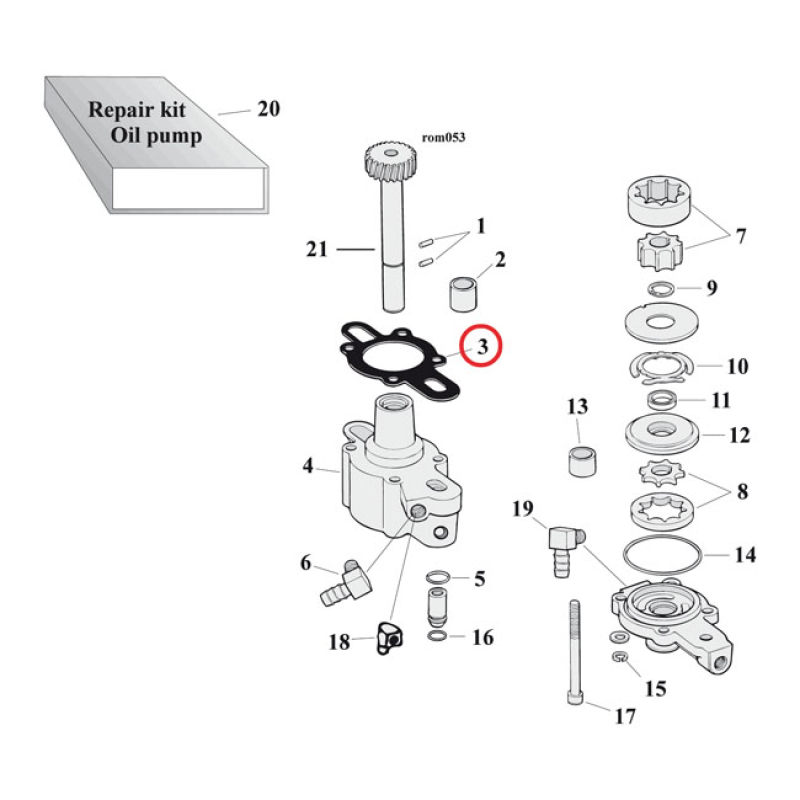 COMETIC, OIL PUMP BODY TO CASE GASKET. PAPER OEM REPLACEMENT REFERENCE 561435