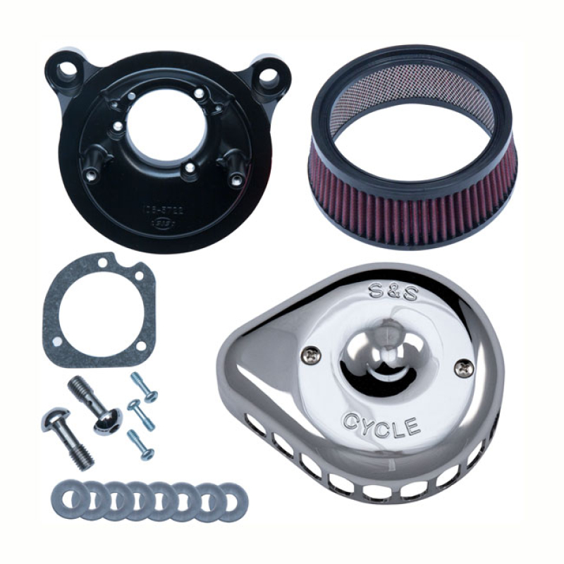 S&S MINI TEARDROP STEALTH AIR CLEANER KIT CHROME 563074
