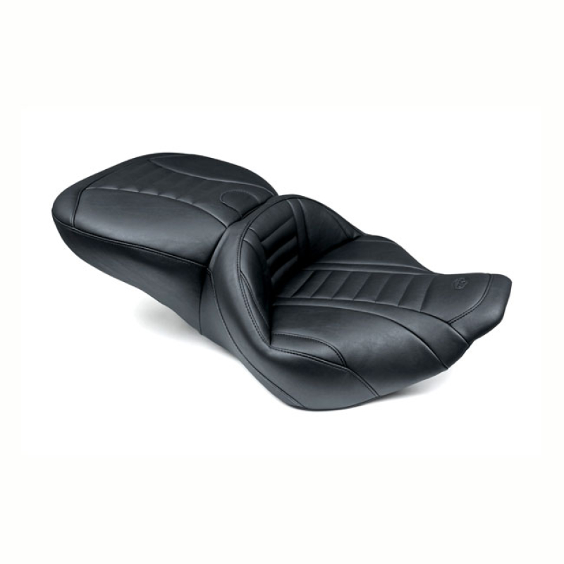 MUSTANG, DELUXE SUPER TOURING SEAT BLACK. ONE-PIECE. FRONT 19&quot;, REAR 1 563692