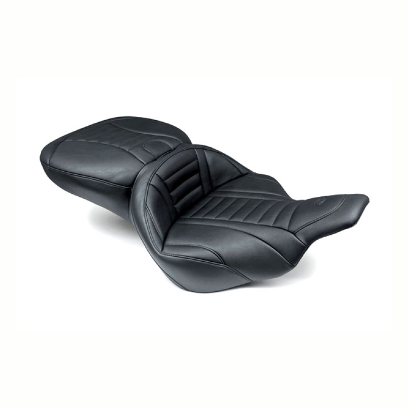 MUSTANG, DELUXE SUPER TOURING SEAT BLACK. ONE-PIECE. FRONT 19&quot;, REAR 1 563693