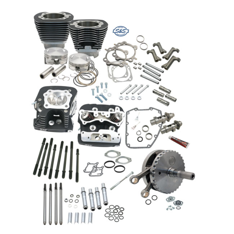 S&S, 124&quot; TWIN CAM HOT SET-UP KIT WITH HEADS. SILVER 565072
