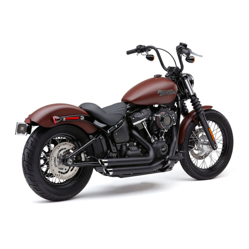 COBRA, SPEEDSTER SLASHDOWN EXHAUST. BLACK BLACK WITH CHROME END CAPS. 566654