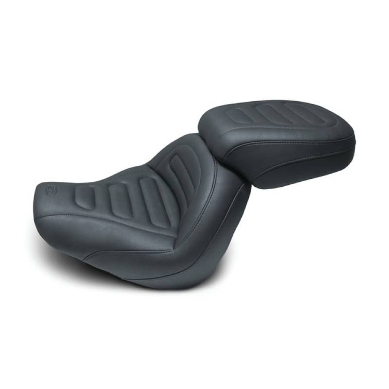 MUSTANG, STANDARD TOURING PASSENGER SEAT BLACK. TRAPEZOID STITCH. 10&quot; 568411
