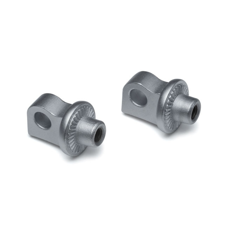 KURYAKYN, FOOTPEG ADAPTER SPLINED SILVER. FRONT/REAR. SPLINED. USED FO 569497