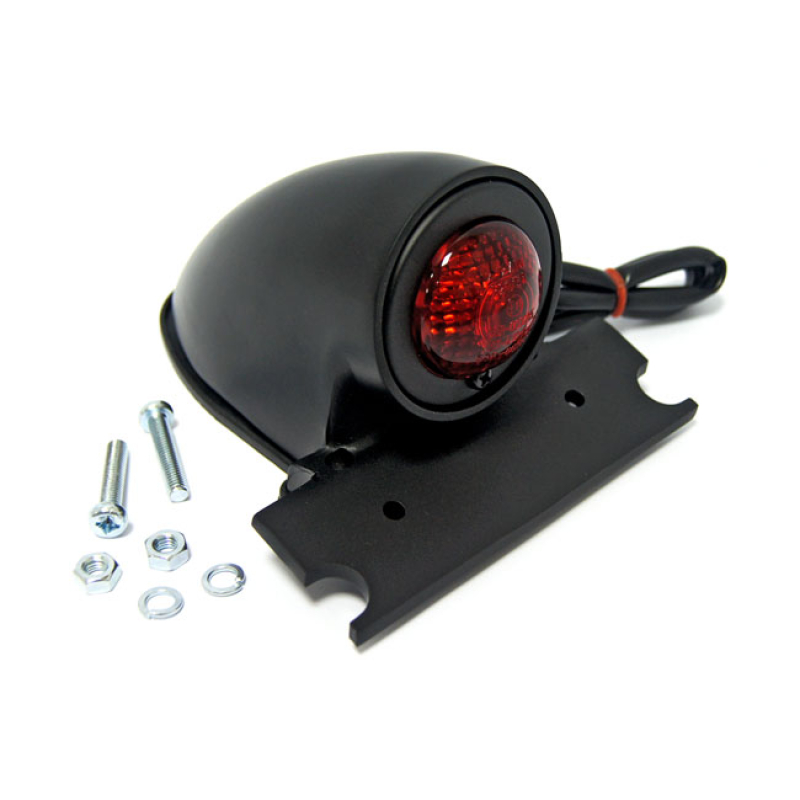 SPARTO TAILLIGHT. BLACK - BLACK ALUMINUM HOUSING   - RED LENS   - ECE 572251