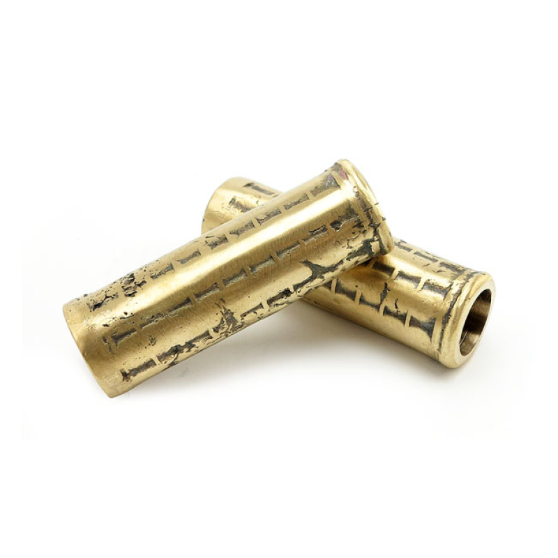 WANNABE CHOPPERS CASTED GRIPS &quot;WAFFLE-STYLE&quot; BRASS 1&quot; 574518