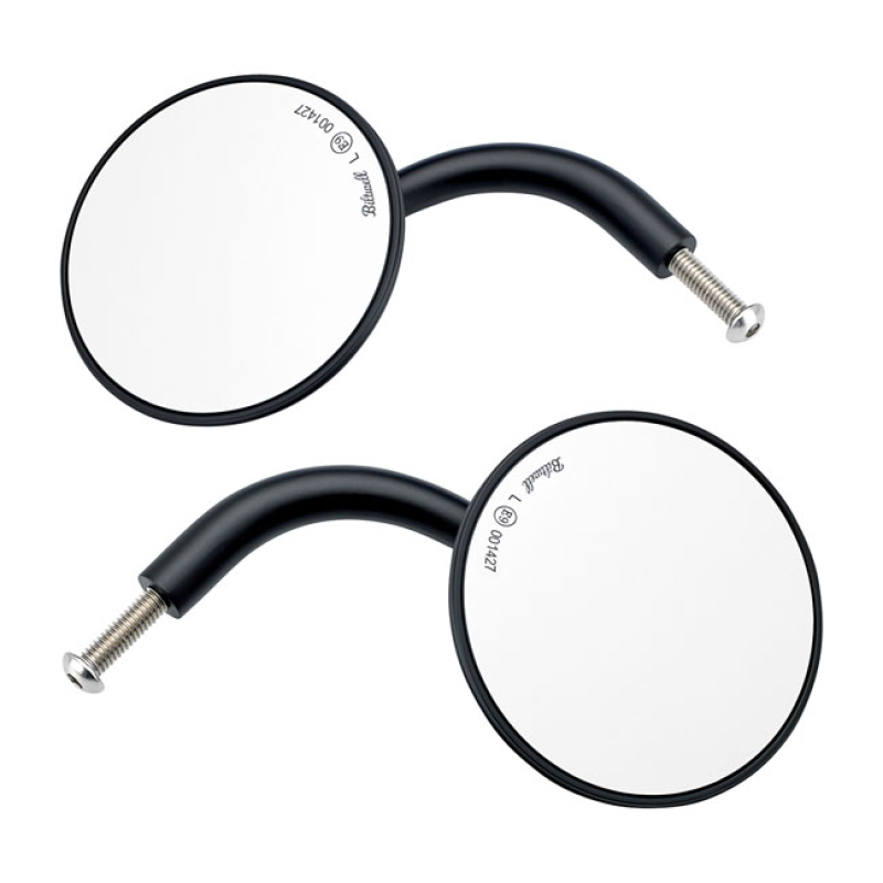 BILTWELL UTILITY ROUND MIRROR SHORT STEM BLACK ECE APPR. 586412