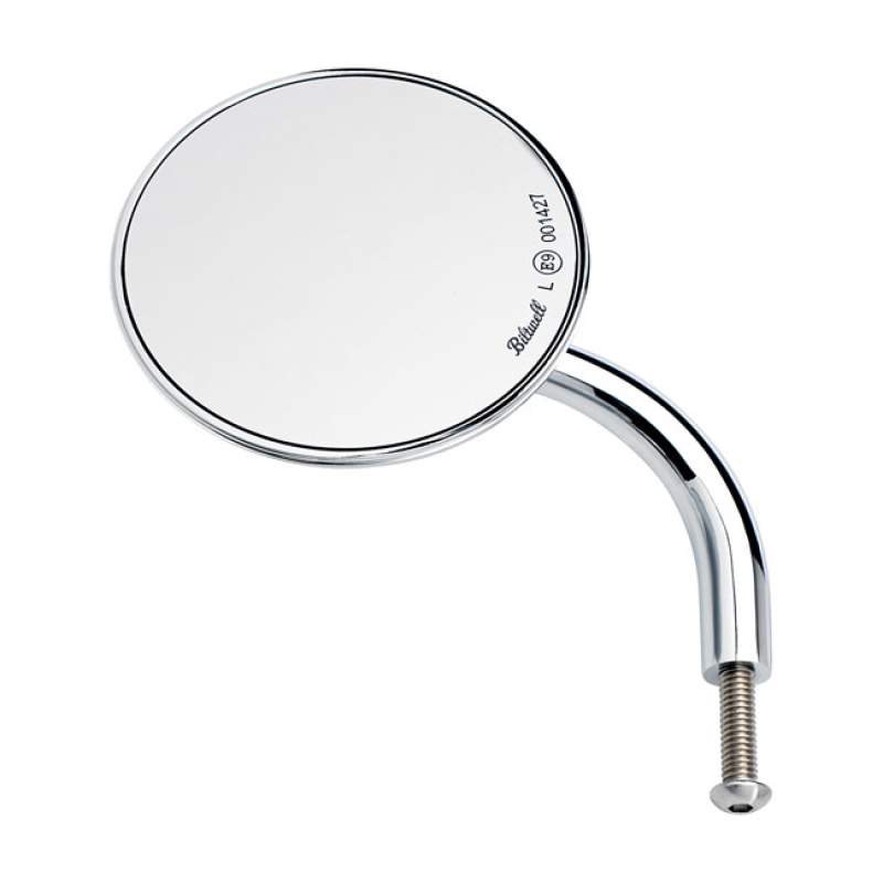 BILTWELL UTILITY ROUND MIRROR SHORT STEM CHROME ECE APPR. 586413