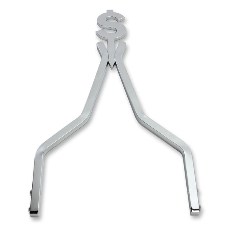 CYCLE VISIONS MONEYTUBE SISSY BAR 18&quot;, CHROME CHROME. 18&quot; TALL. SIDE P 587685