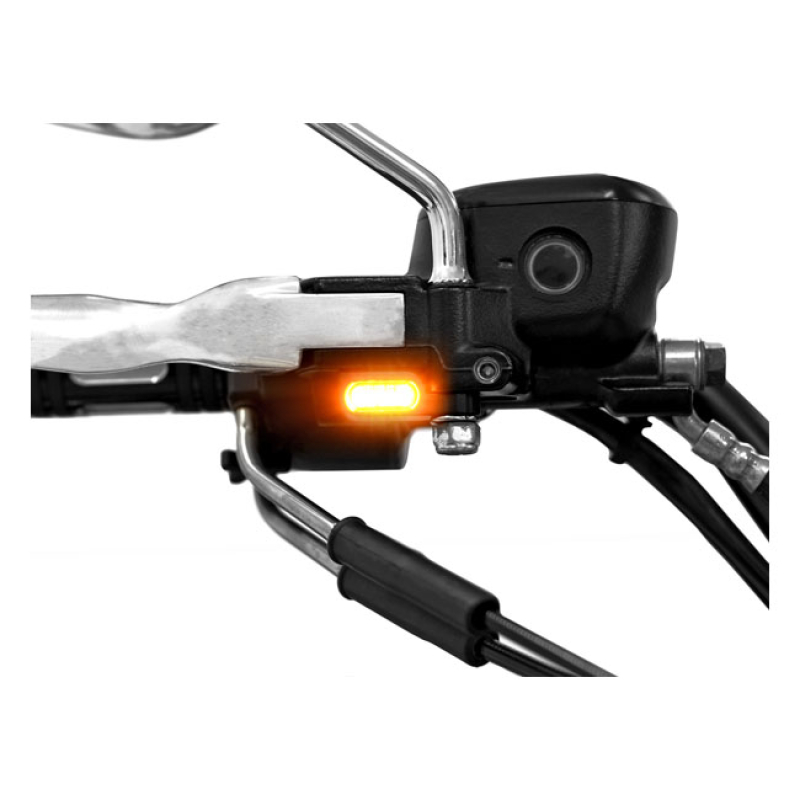 ZIEGER BELOW BAR LED TURNSIGNALS # 2, BLACK SIMPLY INSTALLS BELOW THE 587837