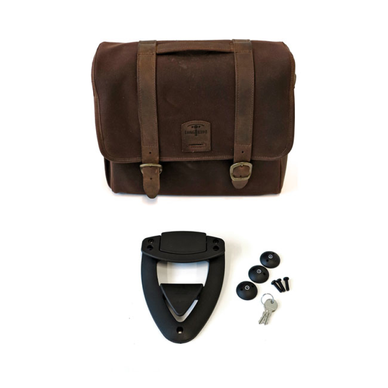 LONGRIDE, CLICK-ON CLASSIC SADDLEBAG WAXED COTTON. BROWN 588748