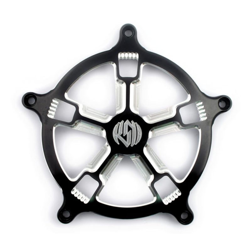 RSD, VENTURI AIR CLEANER FACE PLATE. 'TURBO', BLACK CC 589205