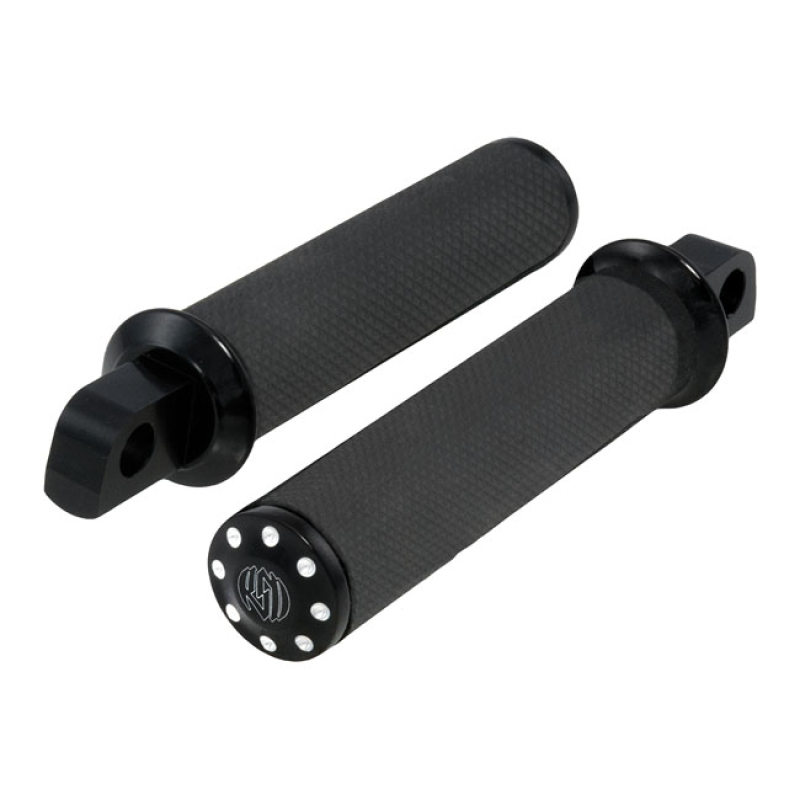 RSD, TRACKER FOOT PEGS. BLACK CC BLACK ANODIZED ALUMINUM WITH A CONTRA 589451