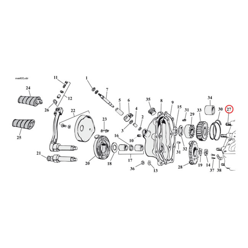 STUDS, TRANSM. HOUSING TO SIDE COVER 590100