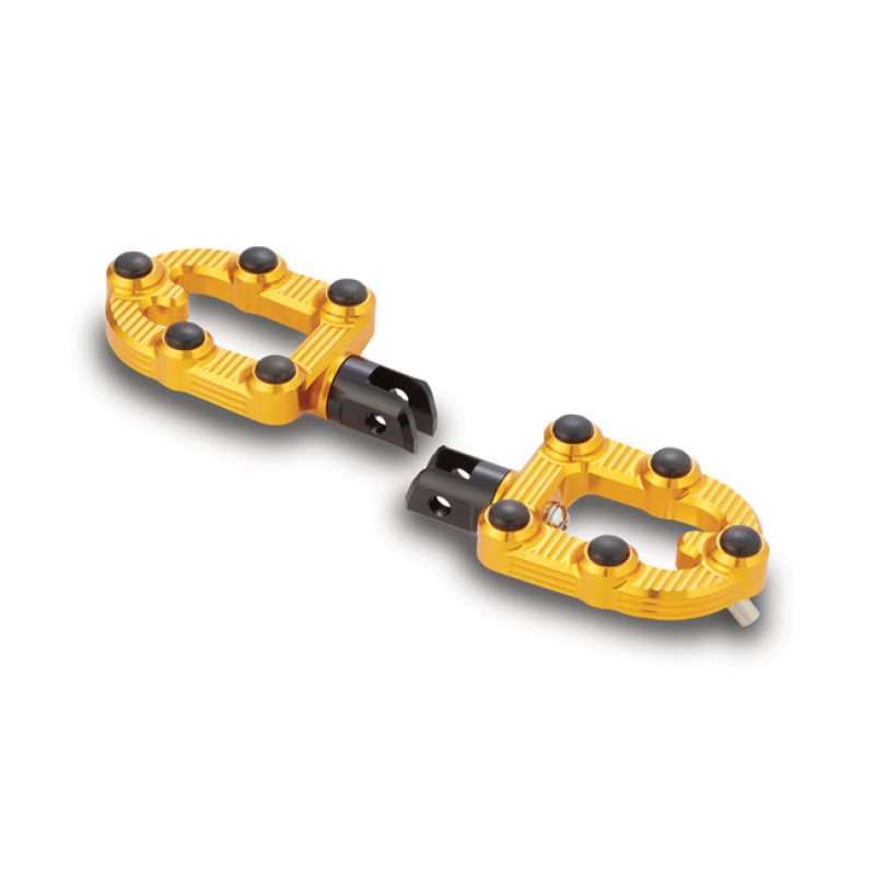 ARLEN NESS, MX FOOT PEGS. GOLD GOLD ANODIZED. CNC MACHINED BILLET ALUM 590415